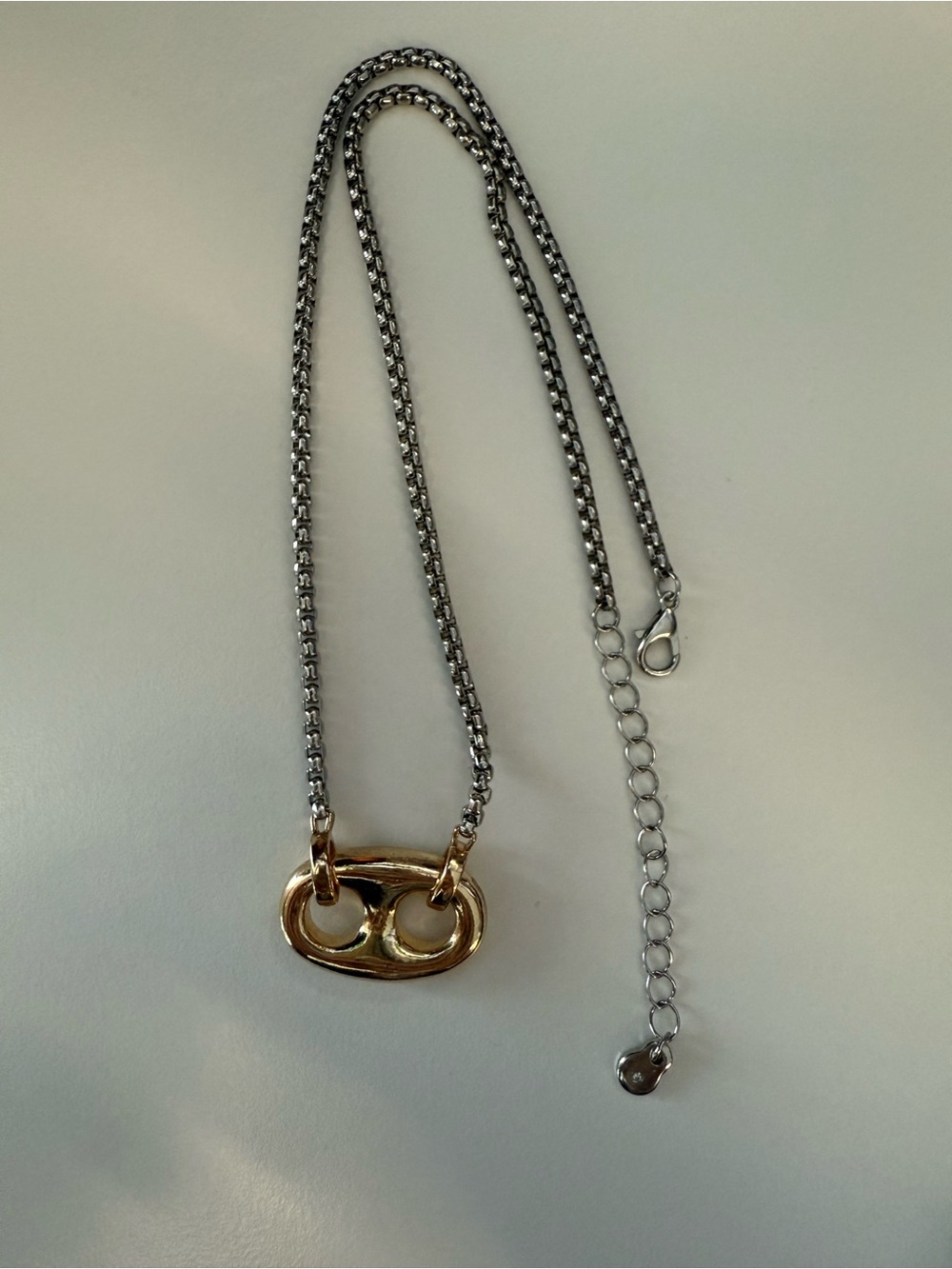 Francesca’s Sterling-Look Chain Necklace- Gold -Look Bauble Charm - Picture 2 of 3